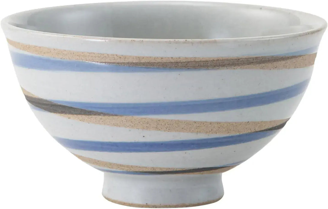 Seikai Toki Arita Ware Rice Bowl - 11cm Spiral Blue - 4965451741048