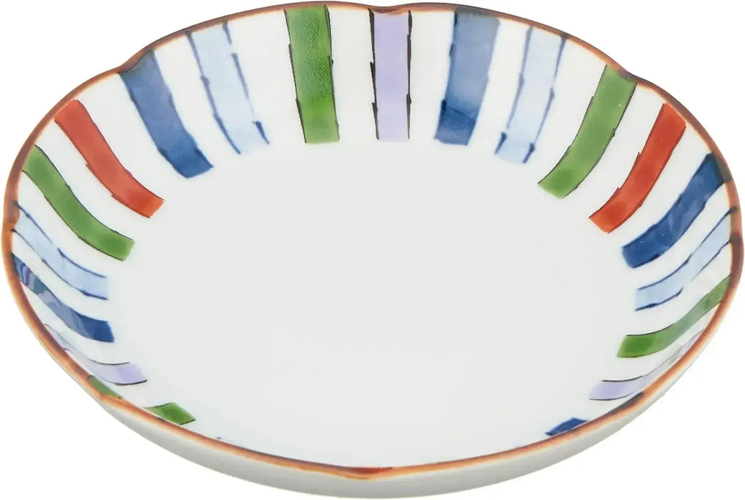 Seikai Toki Hasami Ware Brocade Pattern Bean Plate
