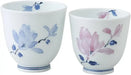 Seikai Toki Hasami Ware Rice Bowl Flower Pattern - Pair Of Bath Cups - 4965451114699