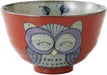 Seikai Toki Hasami Ware Yumono Hand Owl Pattern Dish - Small Red Rice Bowl - 4965451839714