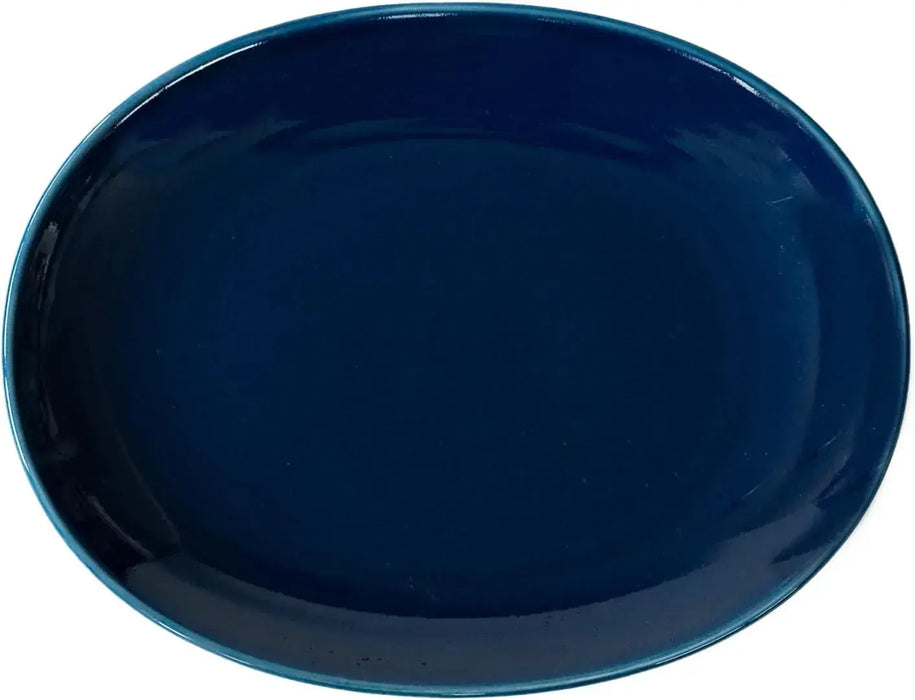 Seikai Toki Oval Plate Navy 19cm Microwave Dishwasher Safe