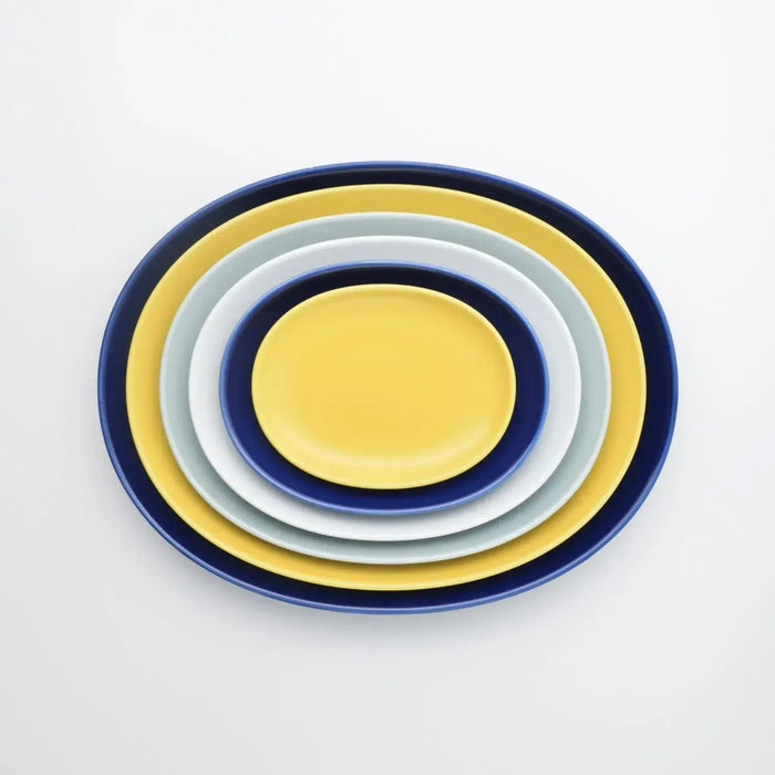Seikai Toki Oval Plate Navy 19cm Microwave Dishwasher Safe