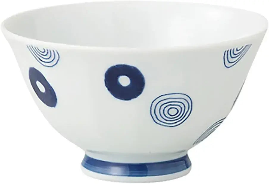 Seikai Toki Rice Bowl Hasami Ware Lightweight Pattern - 04 Swirl Crest - 4965451428550