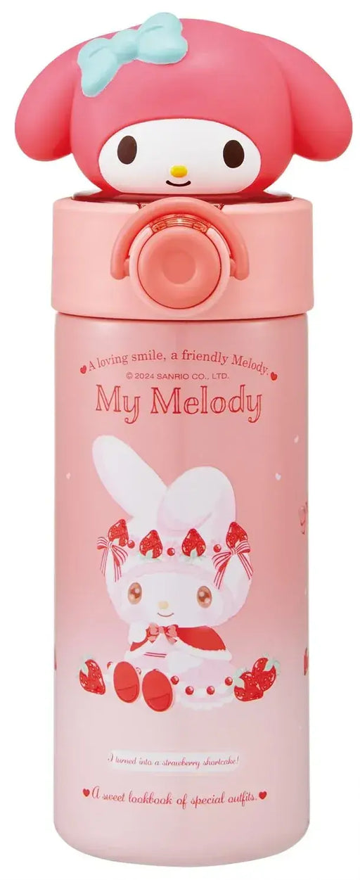 Skater Sanrio Stainless Steel Mascot Straw Bottle