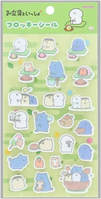 Sun-Star Stationery Plush Flocked Stickers - Tea - 4901770756769