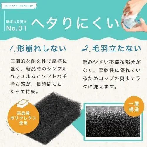 Sun Sun Sponge Kitchen Sponge 4 Color Set Quick Dry Durable