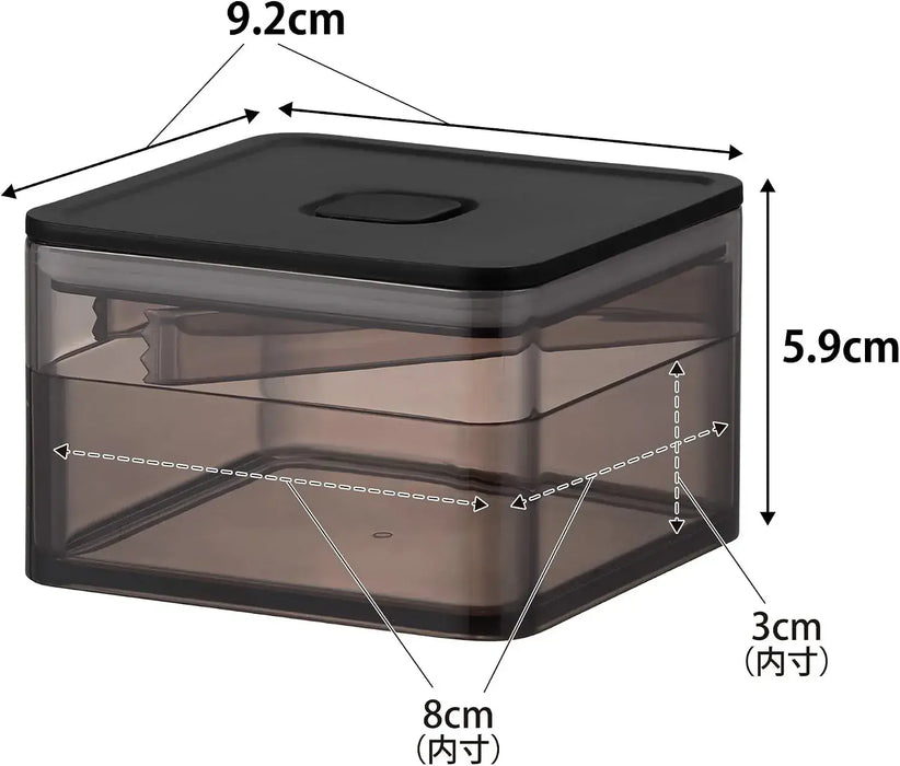 Yamazaki Sealed Storage Container Black 6.8 fl oz with Tongs