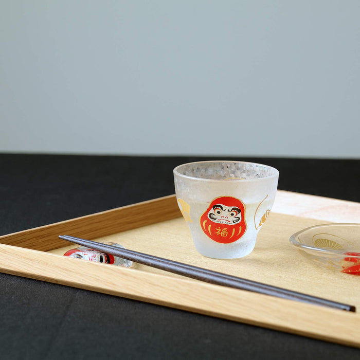 Aderia Cup Pair Set - Medeta Mono Beckoning Cat/Daruma 90Ml - Japan Gift Box S-6285
