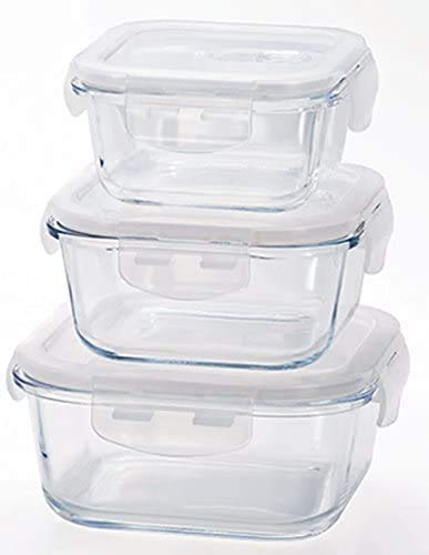 Aderia Japan Glass Food Storage Containers - 500ml, Set of 2