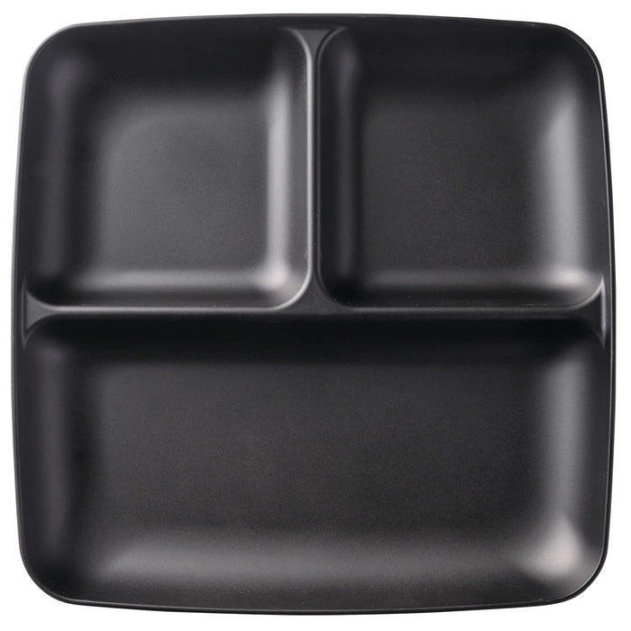 Aito Seisakusho Antibacterial Lunch Plate Dish Light Unbreakable Deep 23cm Divider Matte Black Microwave Dishwasher Safe Japan 266036