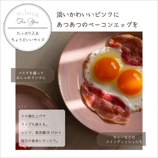 Aito Seisakusho Natural Color Curry Plate Pasta Plate 21cm Pink Mino Ware Dishwasher/Microwave Safe 517069-Kiichin - The #1 Place for Japanese Goods in Your Hand!