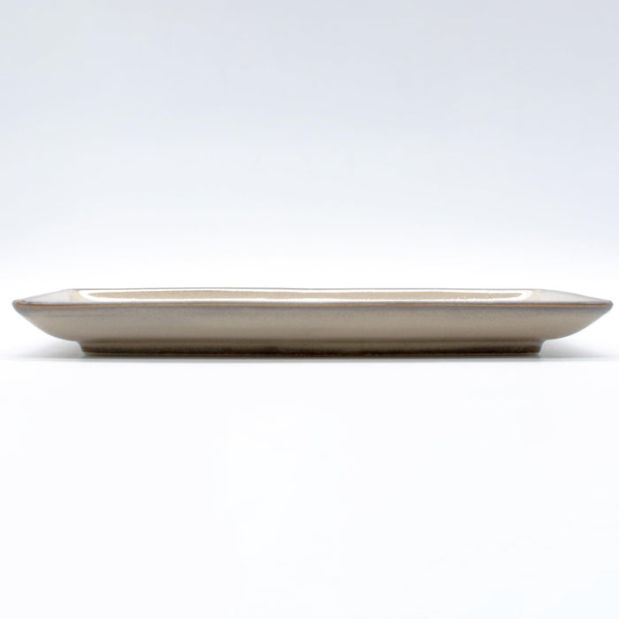 Aito Mino Ware Long Rectangular Plate 21x13cm Gray 517305 Dishwasher/Microwave Safe