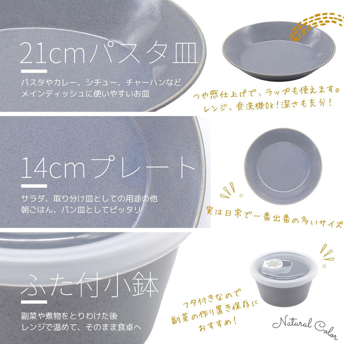 Aito Seisakusho 6 件套餐具套裝藍灰色 Mino Ware 洗碗機/微波爐安全日本製造 567516