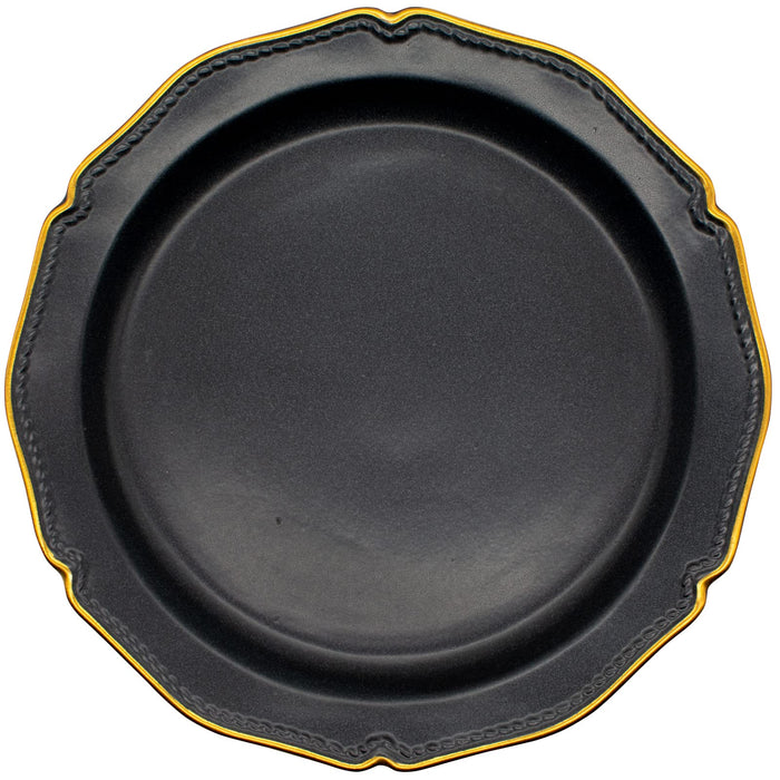 Aito Seisakusho Stitch Plate Dish 24cm Black Mino Ware Japan