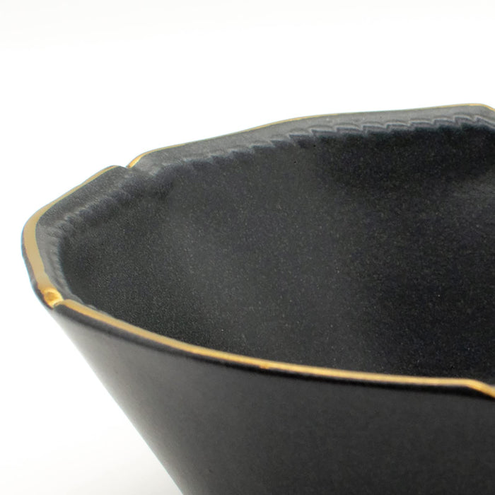 Aito Bowl Stitch Salad Bowl Pot 15cm Black Mino Ware Japan 111061