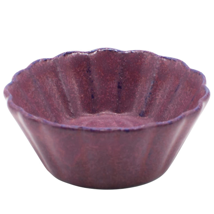Aito Sui Soy Sauce Plate Flower Bean Bowl 6cm Mulberry Mino Ware Japan 288218 Purple