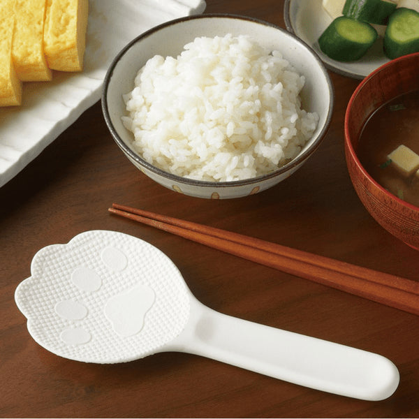 Akebono Non-Stick Kitty Cat Paw Shamoji Rice Spatula - Yellow (19.2cm)