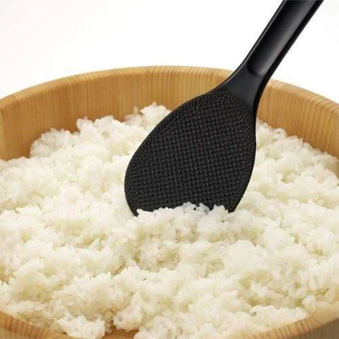 Akebono 16Cm Black Polypropylene Rice Spatula - User-Friendly Kitchen Tool