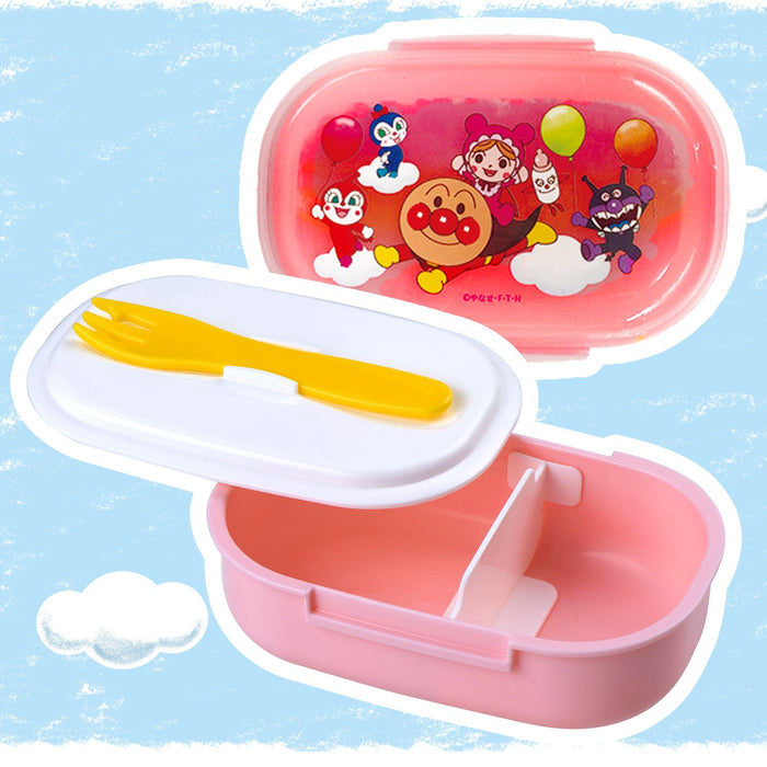 Lec Japan Anpanman Pink Lunch Box Bento Box with Fork - 270ml