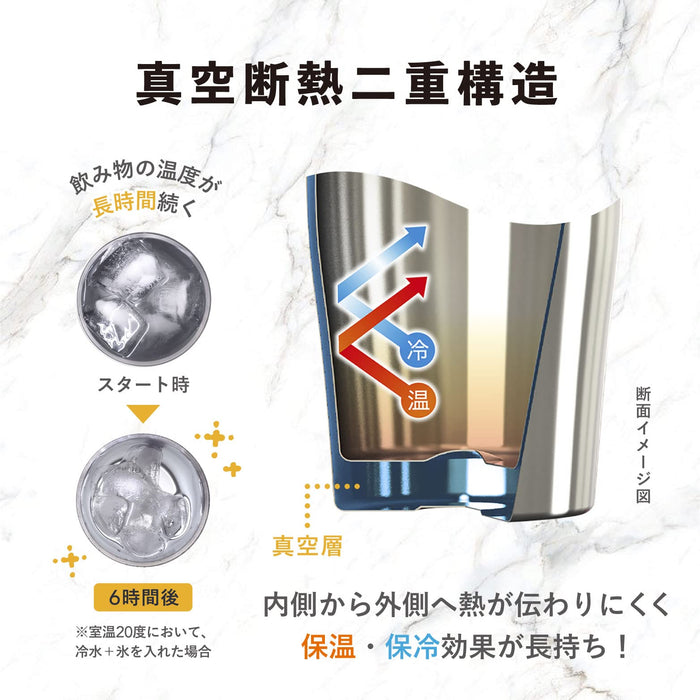 Atlas Ast-420Bl 不锈钢玻璃杯 420 毫升 - 轻质蓝色真空隔热饮具