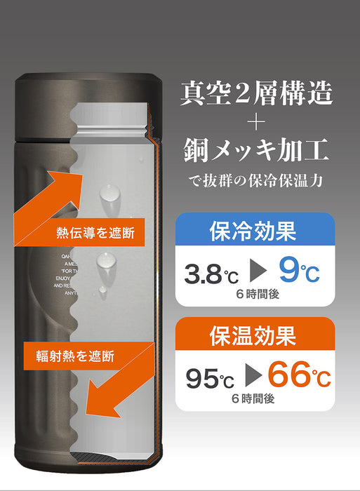 Cb Japan Water Bottle Copper 420ml Vacuum 2 Layer Antibacterial Kahua Coffee Bottle