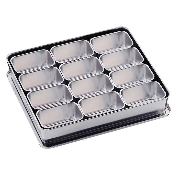 Premium 12-Compartment Stainless Steel Yakumi Seasoning Container by Clover