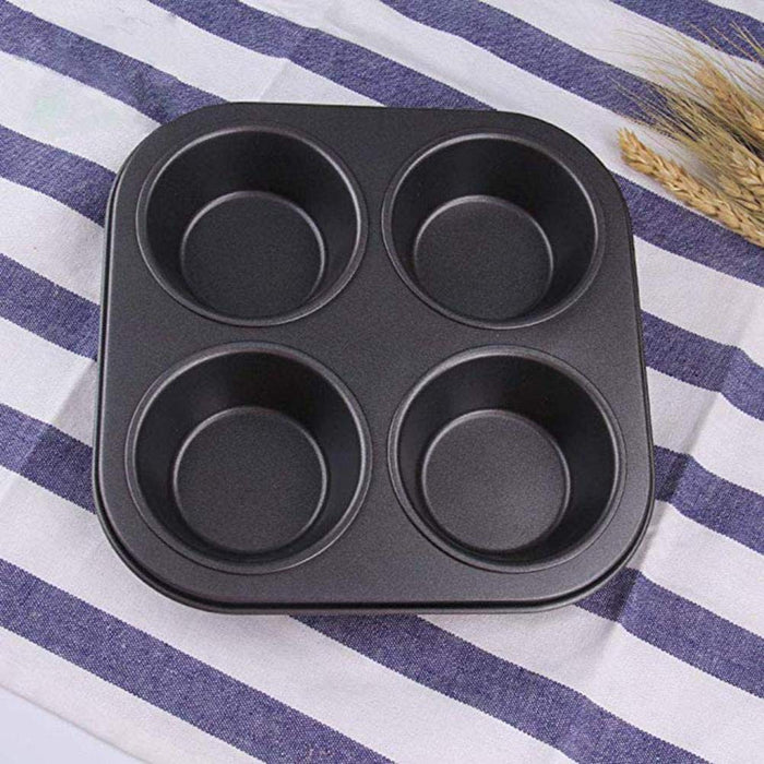 Cz-Ing Japanese Muffin Pan - Non-Stick Carbon Steel Baking Mold Tray (4 Cavities, 3 Plates)