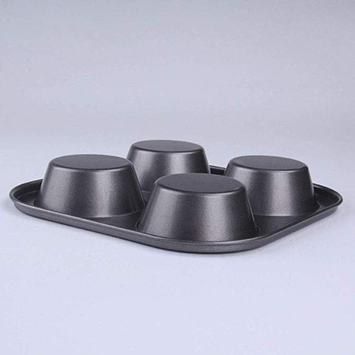 Cz-Ing Japan 4-Cavity Non-Stick Muffin Pan Carbon Steel Baking Mold Tray