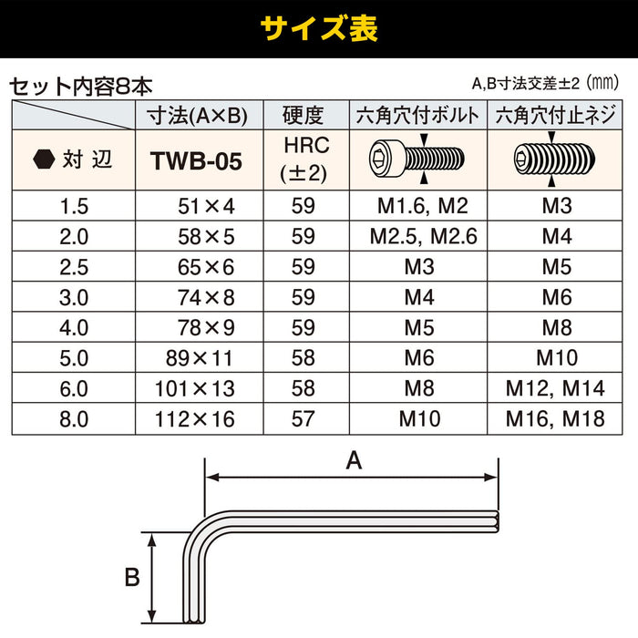 Engineer Twb-05 Ball Wrench Set 8Pcs Short Stubby-Kiichin - The #1 Place for Japanese Goods in Your Hand!