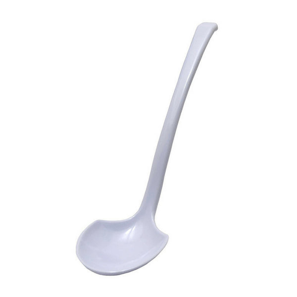 21.8cm Long-Handled Entec White Melamine Ramen Spoon - Authentic Japanese Quality