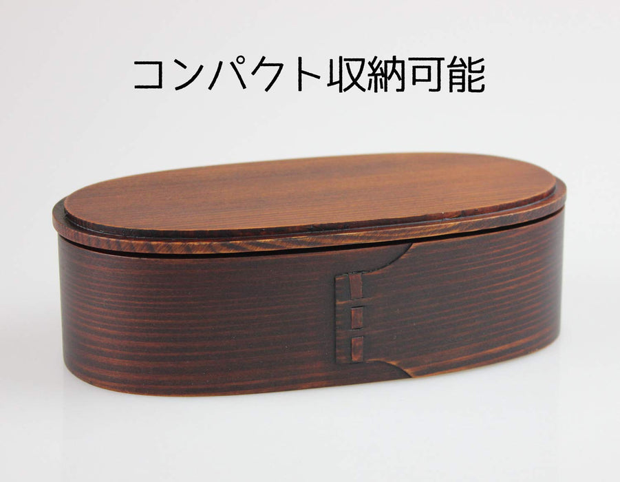 Eemon Of The Festival Fujishiro Kogei Magewappa 2 Tier Lunch Box (Lid) Japan Lacquer Coating 001-691