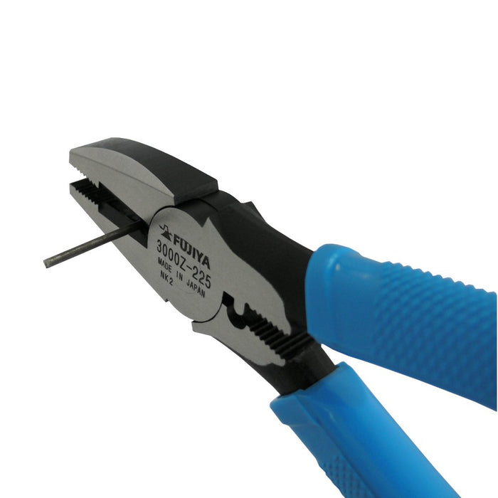 Fujiya 3000Z-225 Power Pliers Cut Ф2Mm Piano Wire Blue