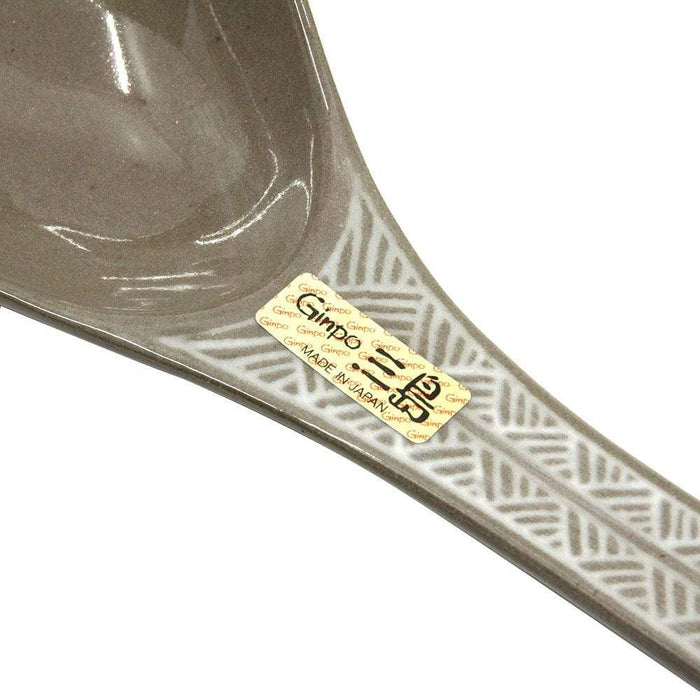 Ginpo Banko Ware Renge Soup Spoon & Spoon Rest - Large Renge Spoon