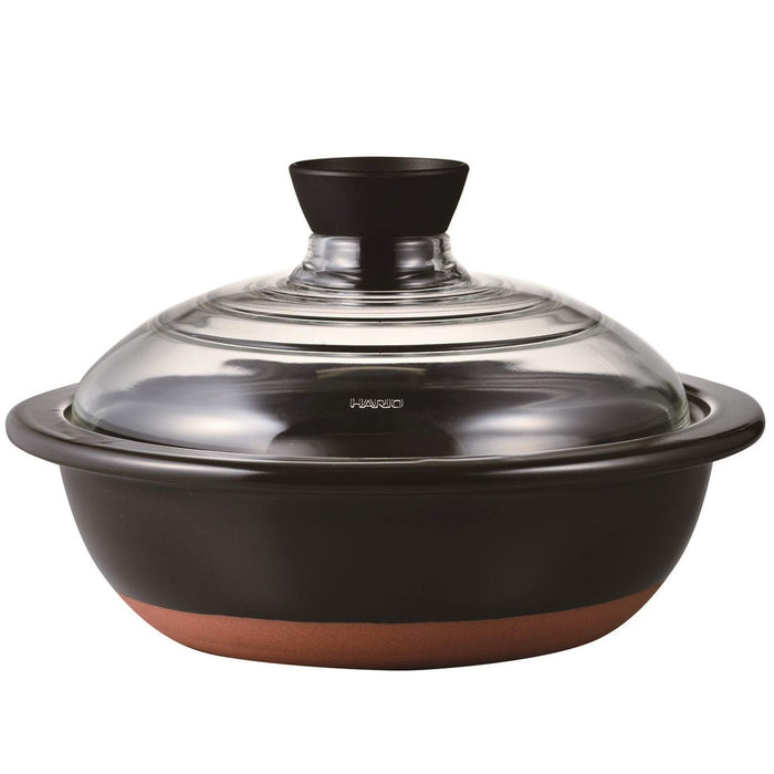 Hario Glass Lid Earthen Pot No.9 3000Ml GDN-255-B Black