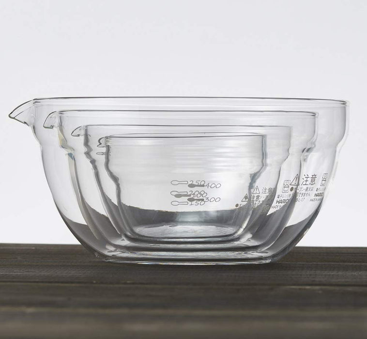 Hario KB-2518 Heat Resistant Glass Bowl Set 4pc Japan