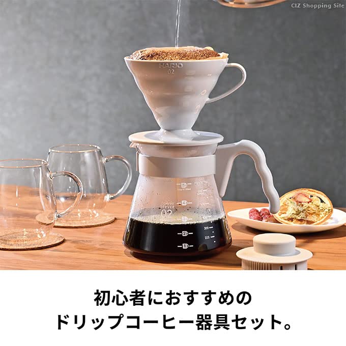 Hario V60 Coffee Server Set 1-4 Cups VCSD-02PGR Japan