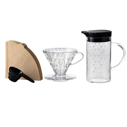 Hario V60 Dripper VDSS-3012-B Set 1-4 Cups Transparent-Kiichin - The #1 Place for Japanese Goods in Your Hand!