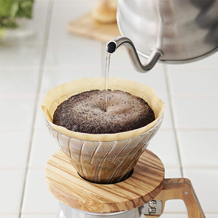 Hario V60 Glass Coffee Dripper Olive Wood 01 Vdg-01-Ov 1-2 Cups