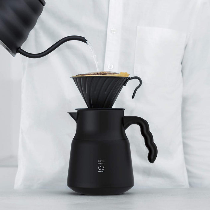 Hario V60 耐熱不鏽鋼伺服器 Plus 800Ml - 黑色 Vhsn-80-B