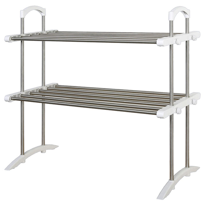 Ping An Copper Co. Ltd. Heian Shindo White Kitchen Rack 2 Shelves 6Kg/Shelf Japan 53-91Cm Width 50Cm Height 24Cm Depth Tos-10