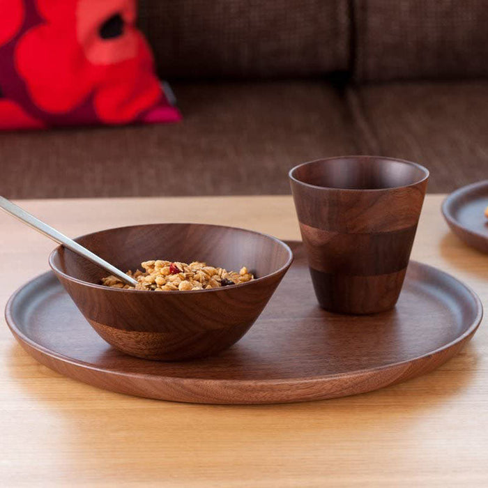 Hikiyose Large Walnut Wooden Dish - Premium Quality