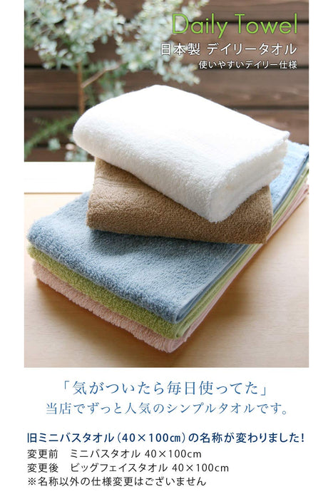 Hiorie Japanese Big Face Towel Set - 4-Piece Blue Senshu Towel - 40x100cm Daily Towel