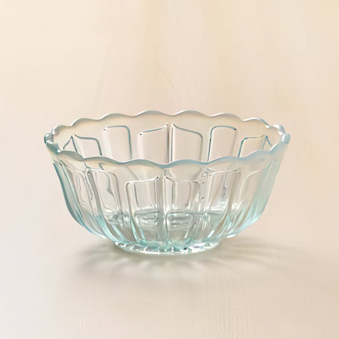 Hirota Glass Japan Yukinohana Blue Shallow Bowl - Premium Soda-Lime Glass