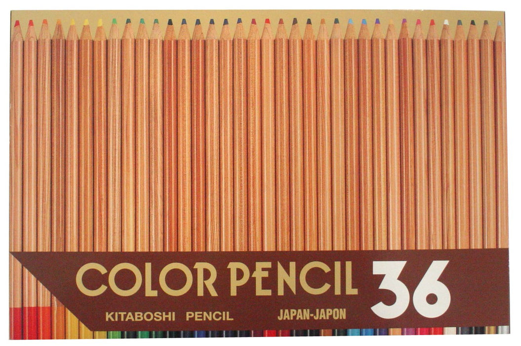 North Star Pencil Hokuboshi 11203 Colored Pencils - 36 Colors in Wood Grain Paper Box