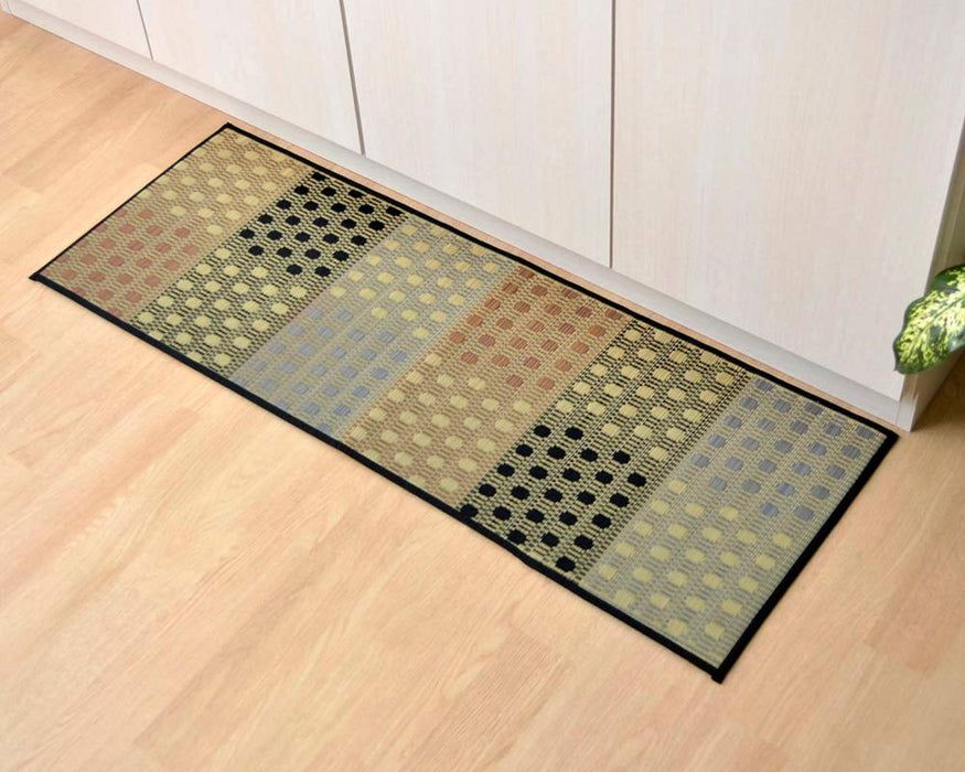 Ikehiko Corporation Igusa Kitchen Mat Japan Petite Block Gray 43X180Cm - Premium Quality