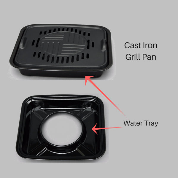 Ikenaga Cast-Iron BBQ Griddle Water Pan for Portable Gas Stove