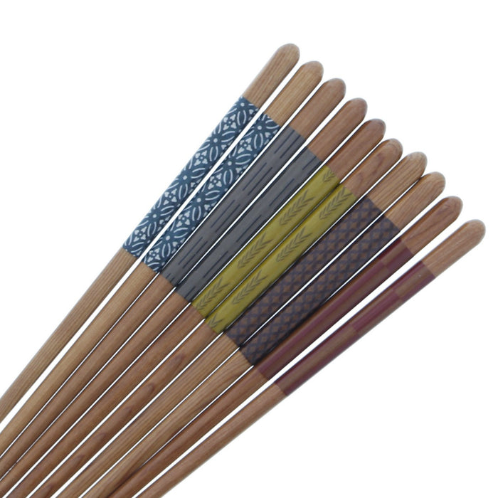 Ishida Natural Wood Chopsticks Set - 5 Pieces, 23cm Length