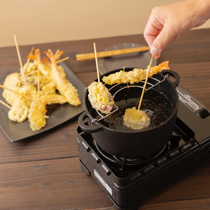 Iwachu Nambu Cast Iron Mini Tempura Fondue Pan - Authentic Japanese Cooking Experience