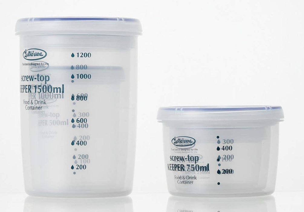 Iwasaki Industry 500L Antibacterial Round Storage Container Set - 5-Piece Japan Screw Top Keeper