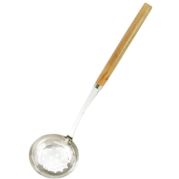 Kai Corp Wooden Pattern Tabletop Perforated Ladle Japan